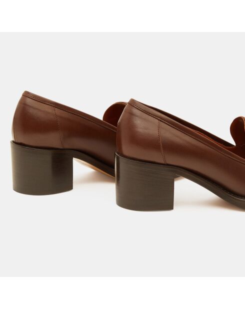 Mocassins en Cuir marron - Talon 5.5 cm