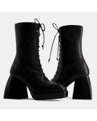 Bottines en Cuir Appo noires - Talon 8 cm