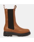 Chelsea Boots en Cuir Mid camel