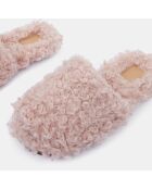 Chaussons en Laine mélangée Shearling rose clair