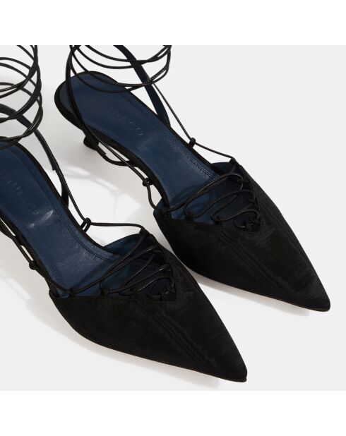 Slingbacks Pointu Talon Lacets noires - Talon 6 cm