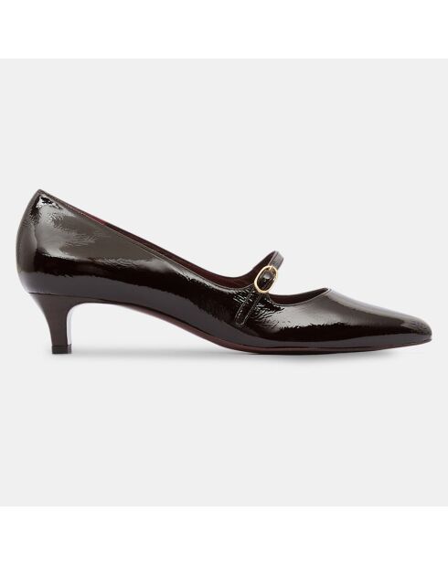 Ballerines en Cuir verni marron foncé
