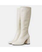 Bottes en Cuir Quintana écrues - Talon 7 cm