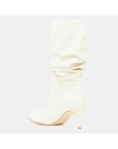 Bottes en Cuir écrues - Talon 6 cm