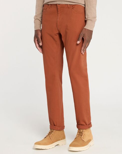 Pantalon en Coton stretch Kuflex marron clair