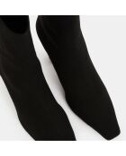 Bottines en maille Ran noires - Talon 7 cm