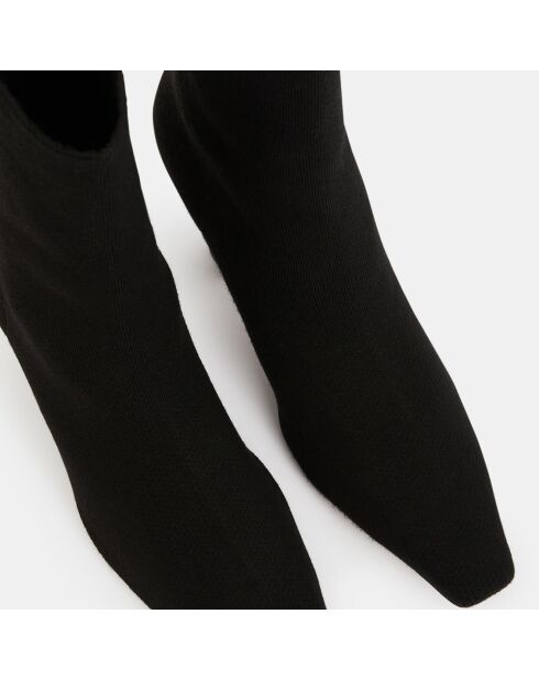 Bottines en maille Ran noires - Talon 7 cm