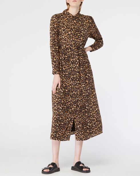 Robe Agathe léopard marron