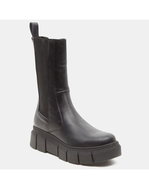 Chelsea Boots en Cuir Armor noires - Talon 5 cm