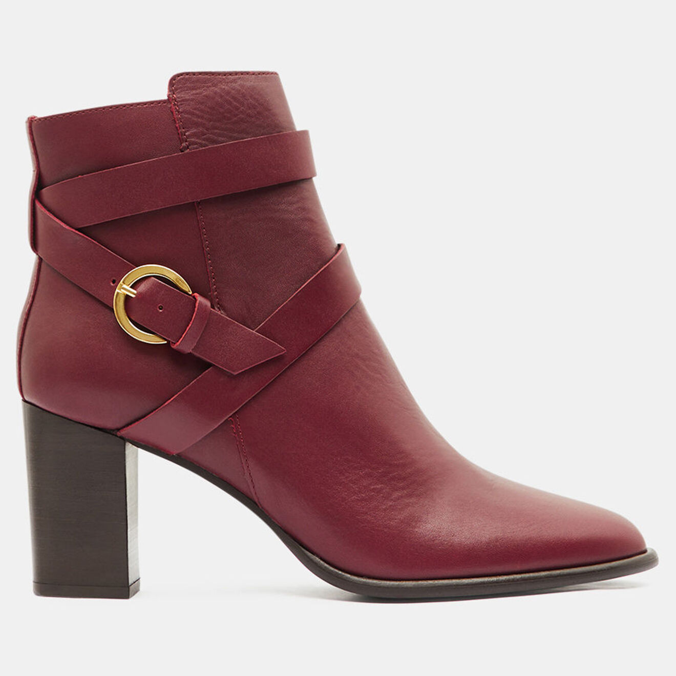 Bottines hautes en cuir bordeaux zippé sur le côté, P34, Gattino, devant un peu rapé main image 0
