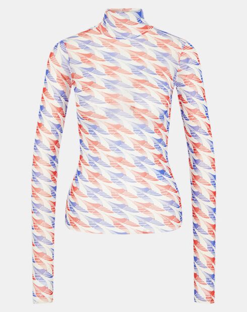 Top en Mesh imprimé multicolore