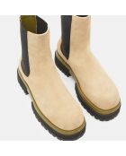 Chelsea Boots en Velours de Cuir Augusta beige clair