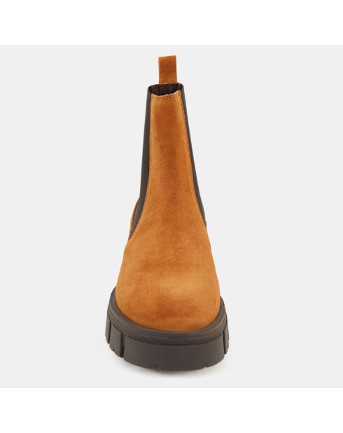 Chelsea boots semelle épaisse camel - Talon 4 cm