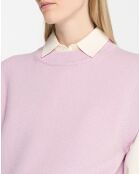 Pull en Laine & Cachemire Solal sans manches violet clair