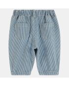 Pantalon en Coton bio mélangé Linto Bis Oshkosh blanc/bleu