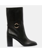 Bottes talon détail rond noires - Talon 9 cm