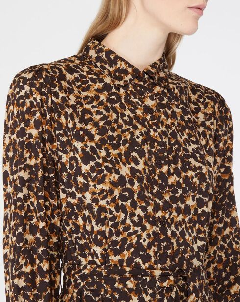 Robe Agathe léopard marron