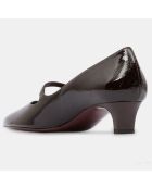Ballerines en Cuir verni marron foncé