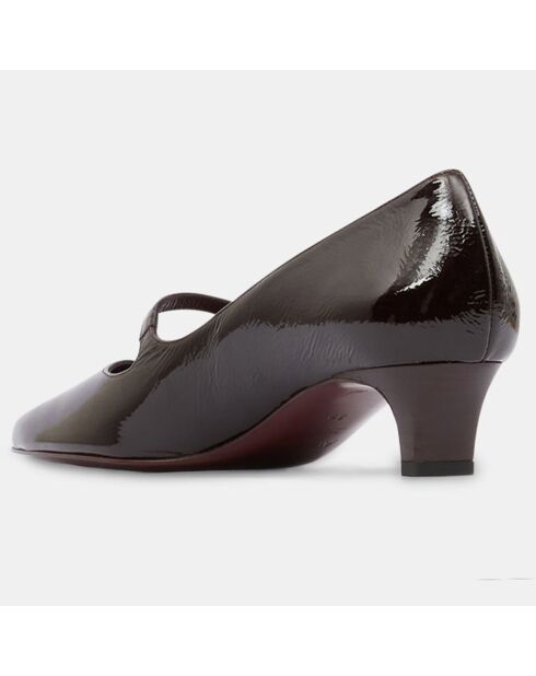 Ballerines en Cuir verni marron foncé