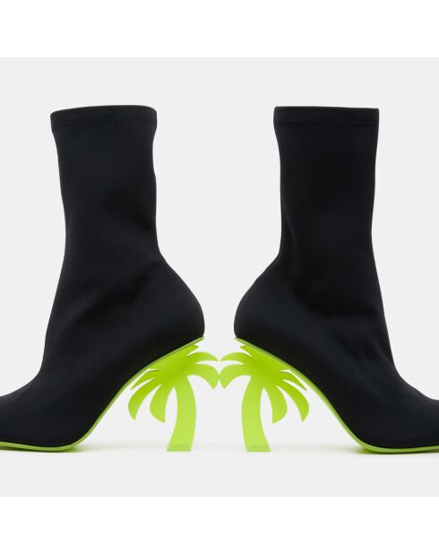 Bottines Palm Heel noir/jaune - Talon 10 cm