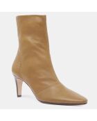 Bottines en Cuir Reena beige foncé - Talon 7.5 cm