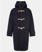 Manteau Duffle-coat mi-long Naffle à capuche bleu marine