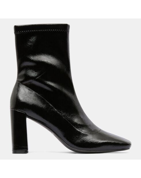 Bottines talon vernis noires - Talon 9 cm