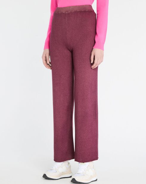 Pantalon 100% Cachemire  violet foncé