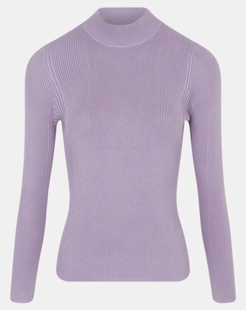 Pull en Maille stretch de fibres Ecovero® Bya lavande