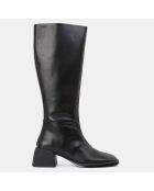 Bottes en Cuir noires - Talon 6 cm