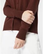 Cardigan 100% Cachemire Zacao col rond marron