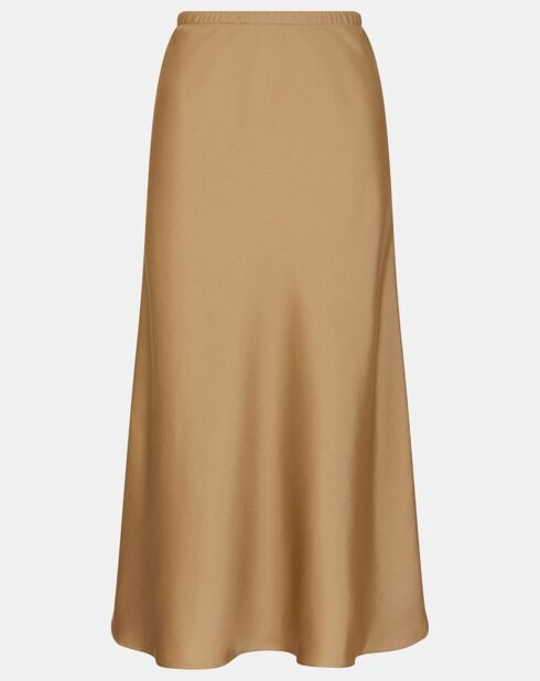 Beige satijnen rok met koorts