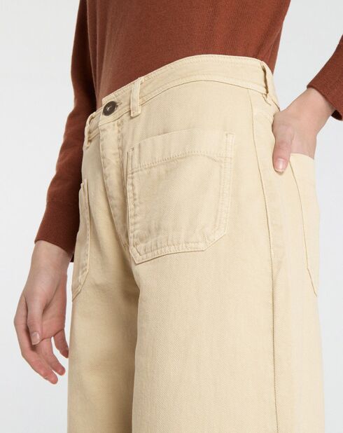 Jean style jupe culotte en Coton Regan Dumbo écru