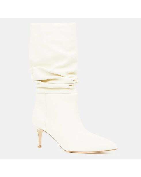 Bottes en Cuir écrues - Talon 6 cm