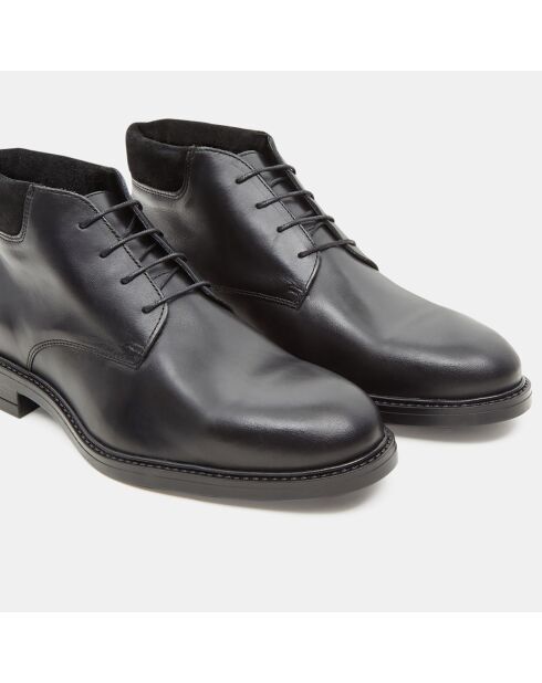 Derbies mid col bimatière noires