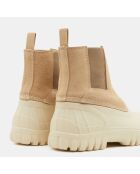 Chelsea Boots en Velours de Cuir Balbi beiges