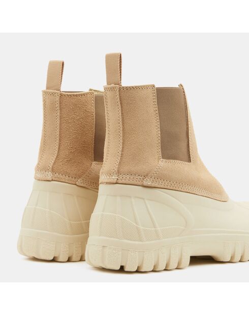 Chelsea Boots en Velours de Cuir Balbi beiges