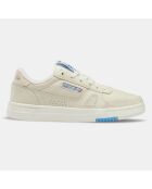 Baskets en Cuir Lt Court blanc/bleu