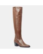 Bottes en Cuir Esteban marron - Talon 6,5 cm