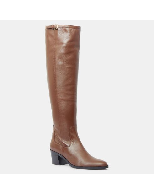 Bottes en Cuir Esteban marron - Talon 6,5 cm