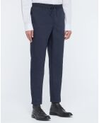 Pantalon chino en Toile de Coton bio Mujog bleu marine