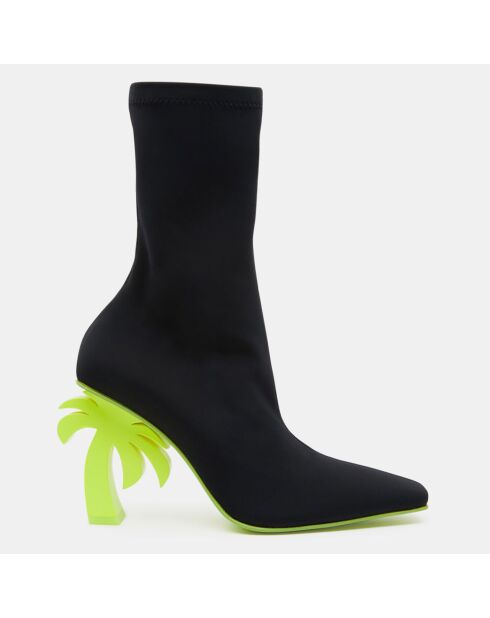 Bottines Palm Heel noir/jaune - Talon 10 cm
