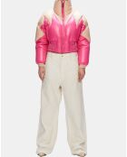 Doudoune courte Puff Peak rose/beige