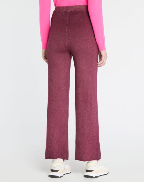Pantalon 100% Cachemire  violet foncé
