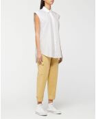 Chemise sans manches en Popeline de Coton Push blanche