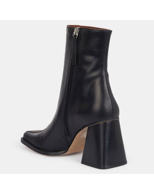 Bottines en Cuir South noir/marron - Talon 8 cm