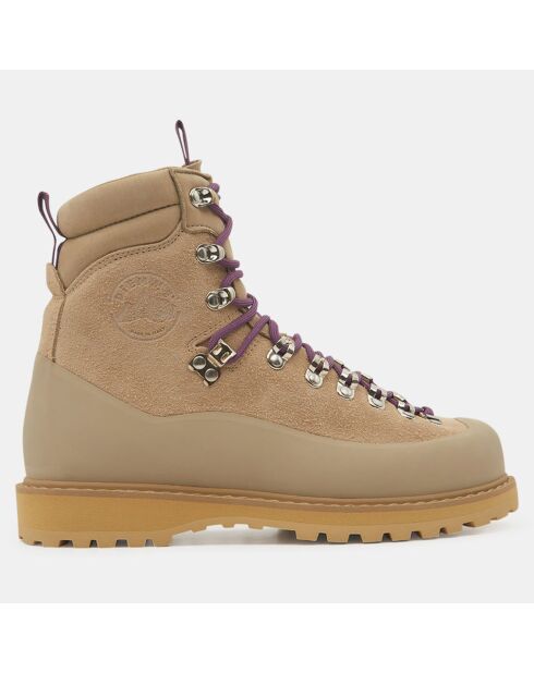 Boots en Velours de Cuir Everest beiges