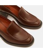 Mocassins en Cuir marron - Talon 5.5 cm