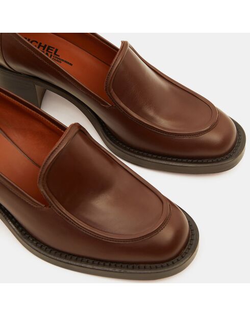 Mocassins en Cuir marron - Talon 5.5 cm