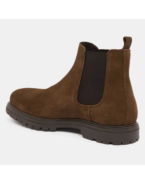 Chelsea boots semelle crantée marron taupe